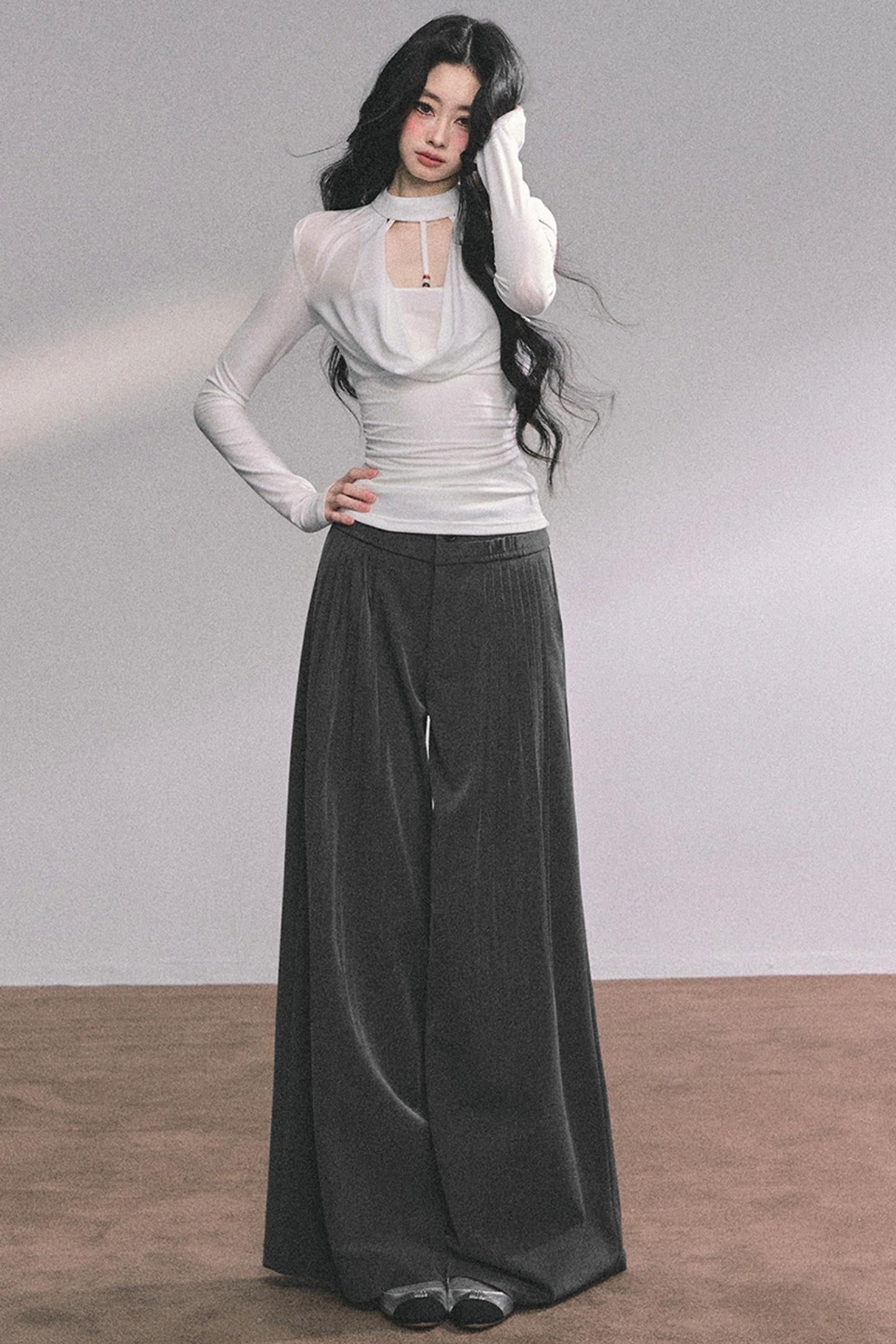 Pure Desire Long-Sleeved Black Top