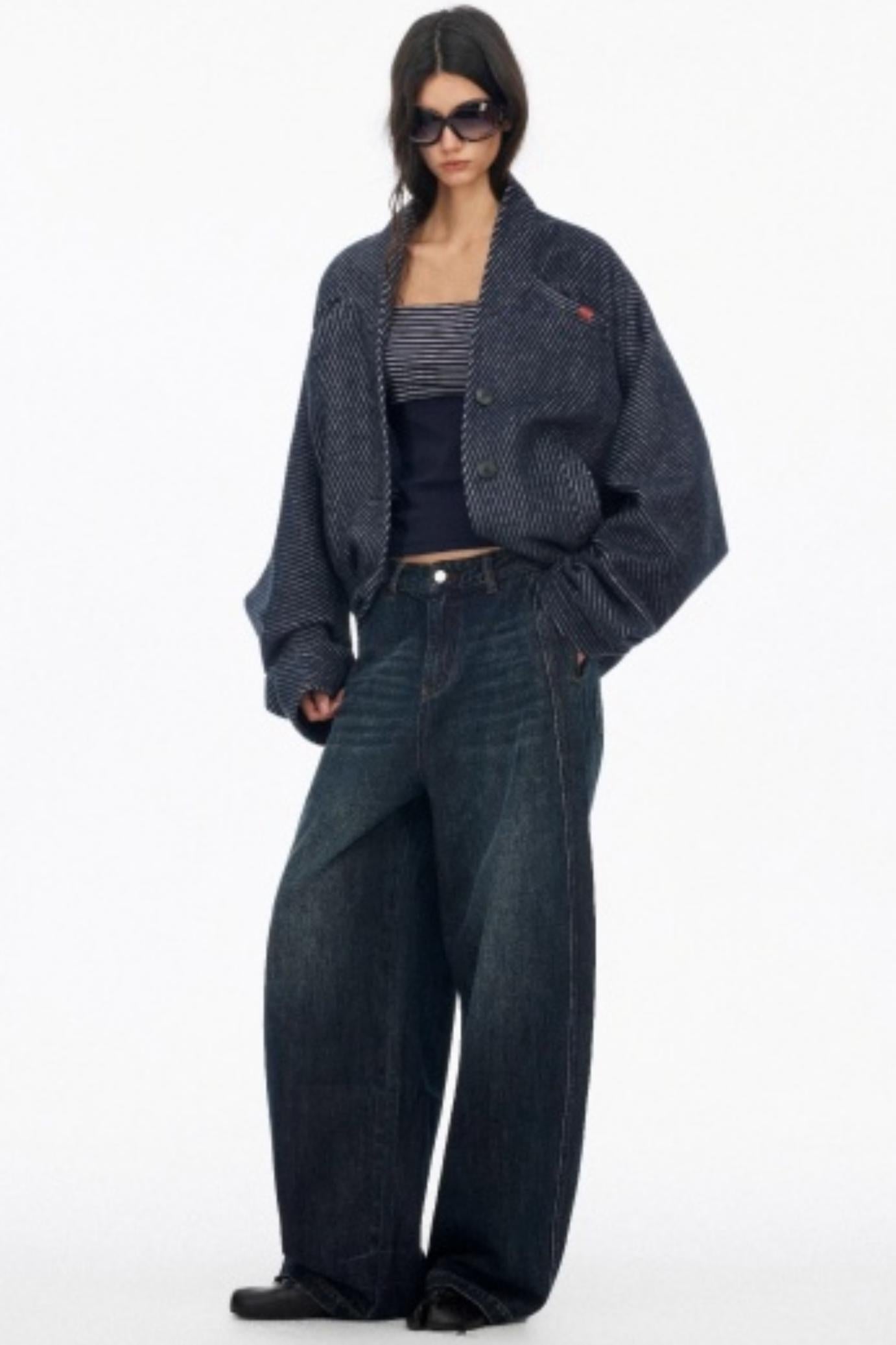 Distressed Cat Whiskers Straight Jeans