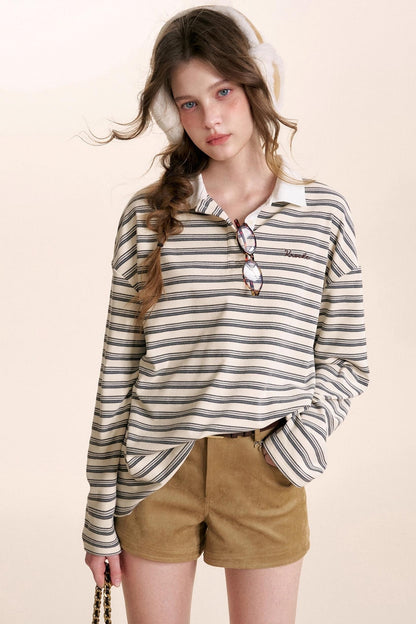 Retro Color-Blocked Polo T-Shirt