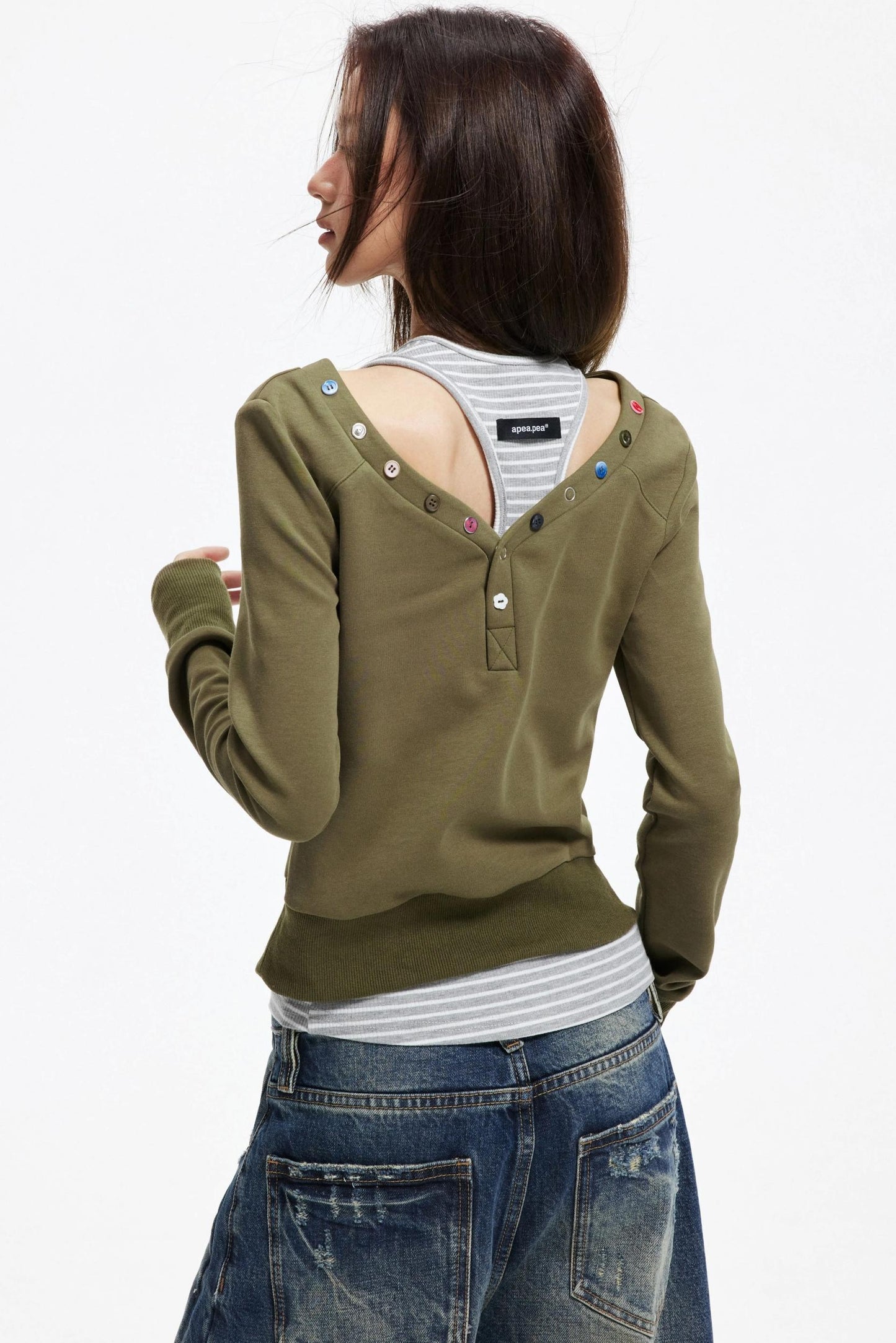 Big V-Neck Knitted Sweater Set-Up