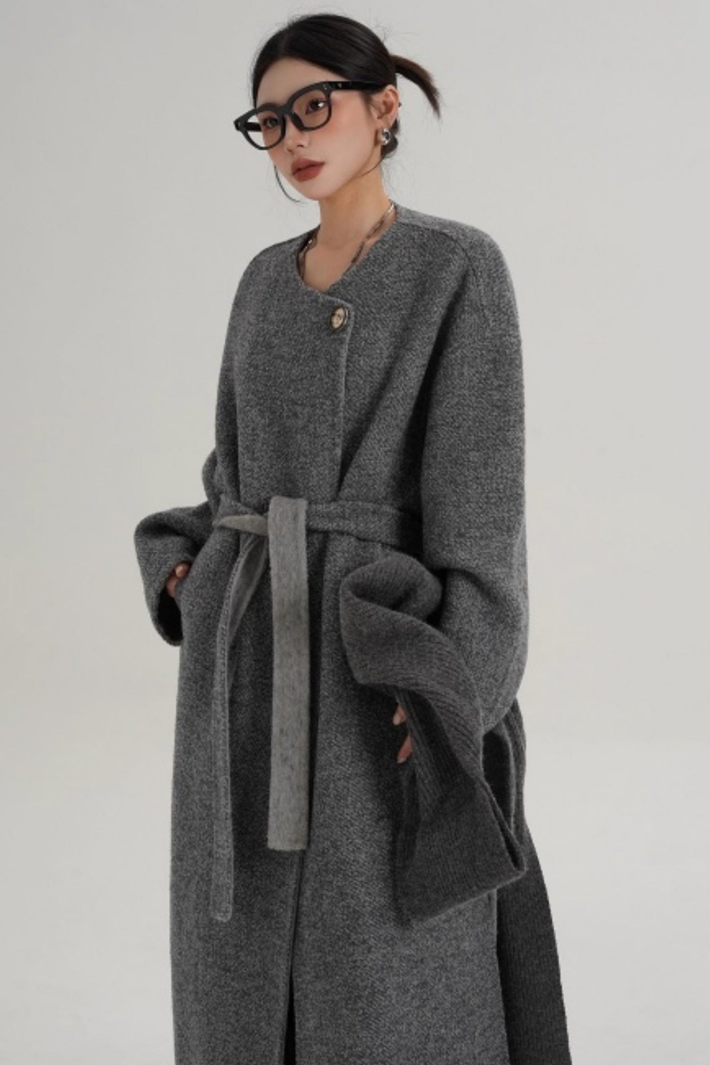 Hooded Double-Sided Wool Coat