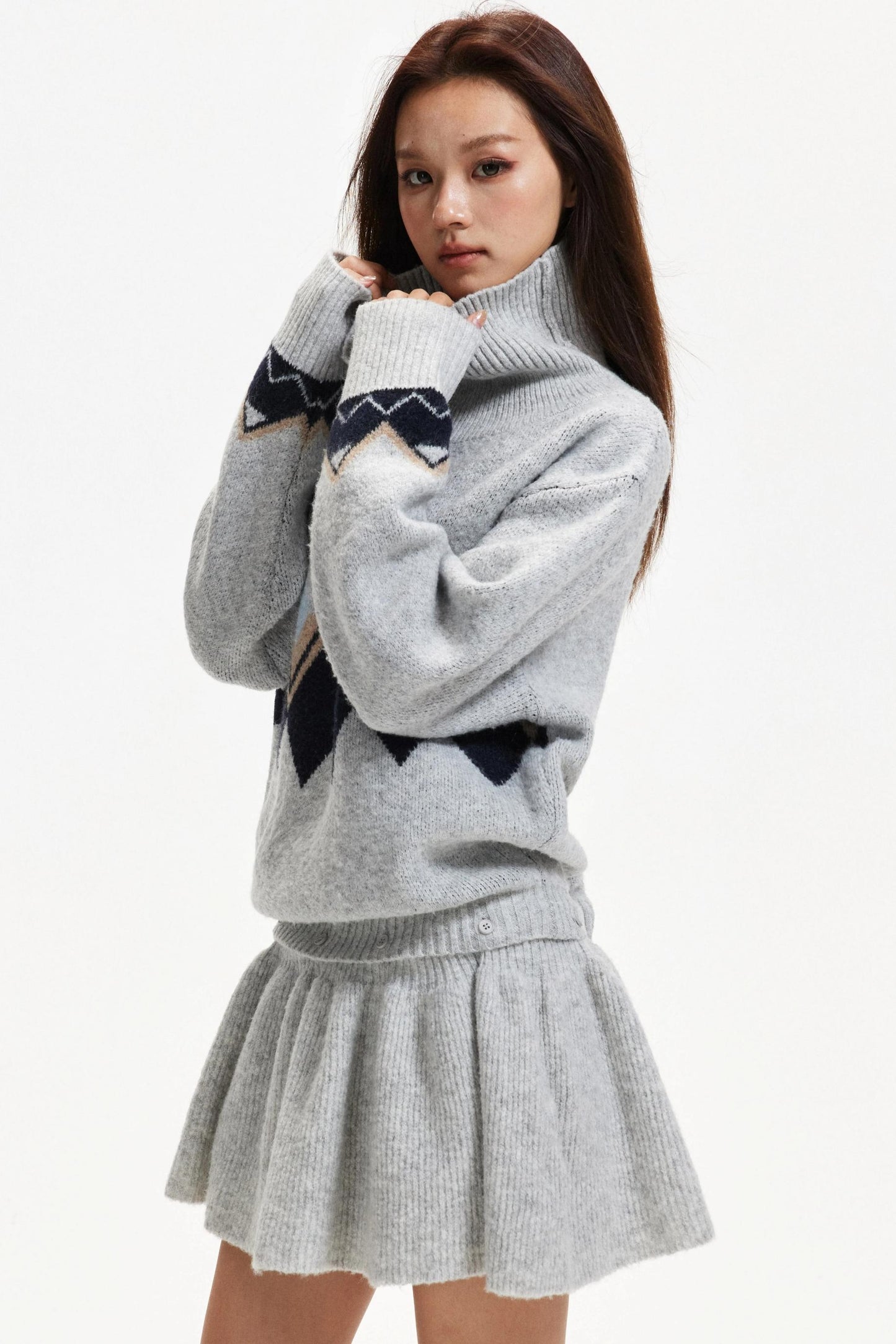 Color-Blocked Diamond Dress