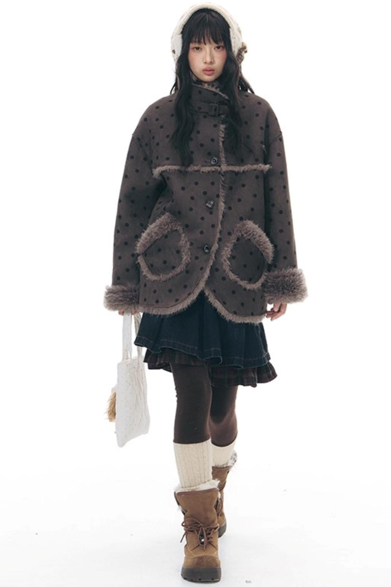 Patchwork Red Plaid Denim Skirt