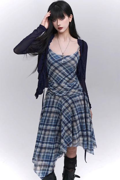 Plaid Halter Dress