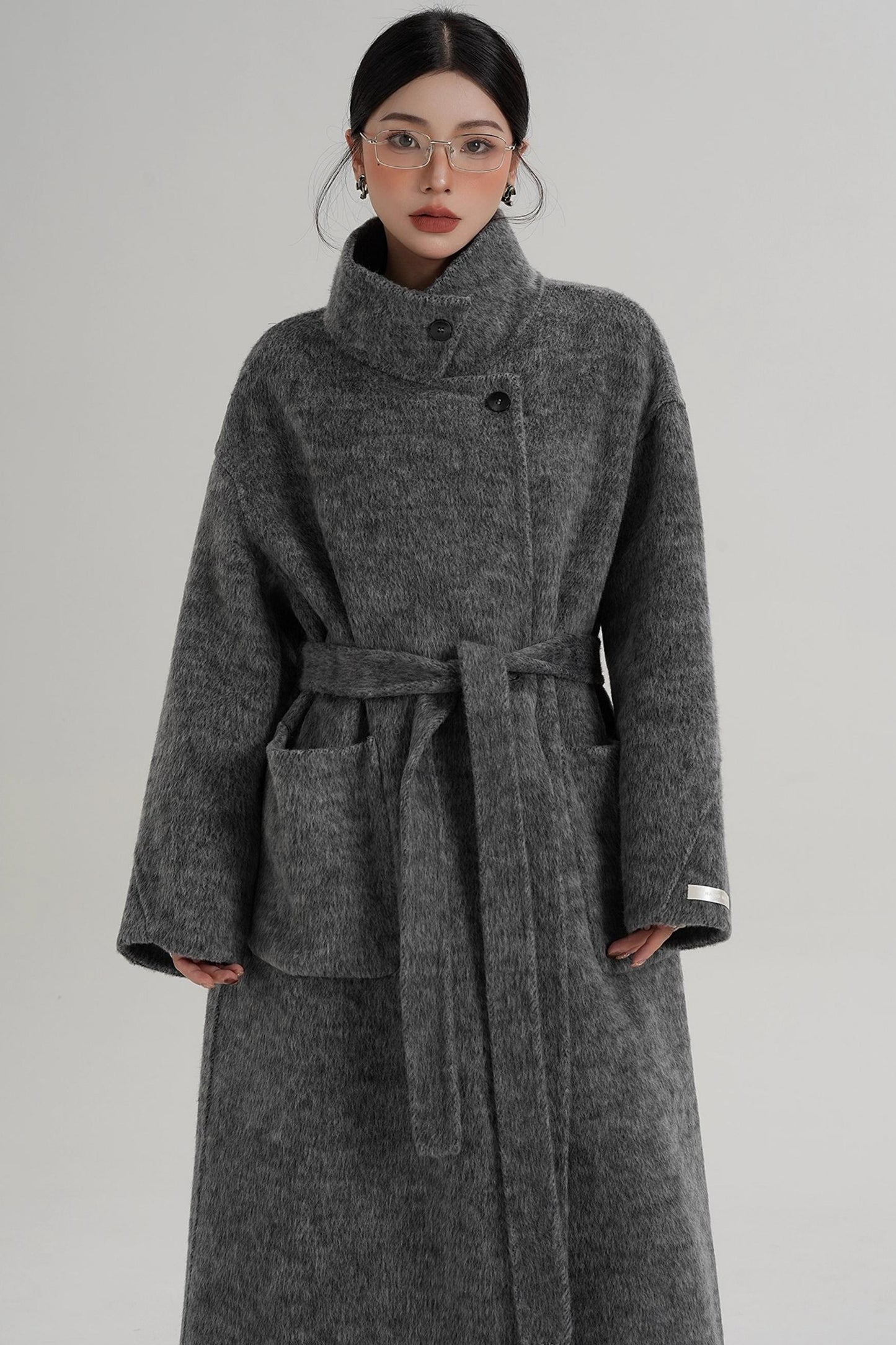 Elegant High-Neck Wool Coat