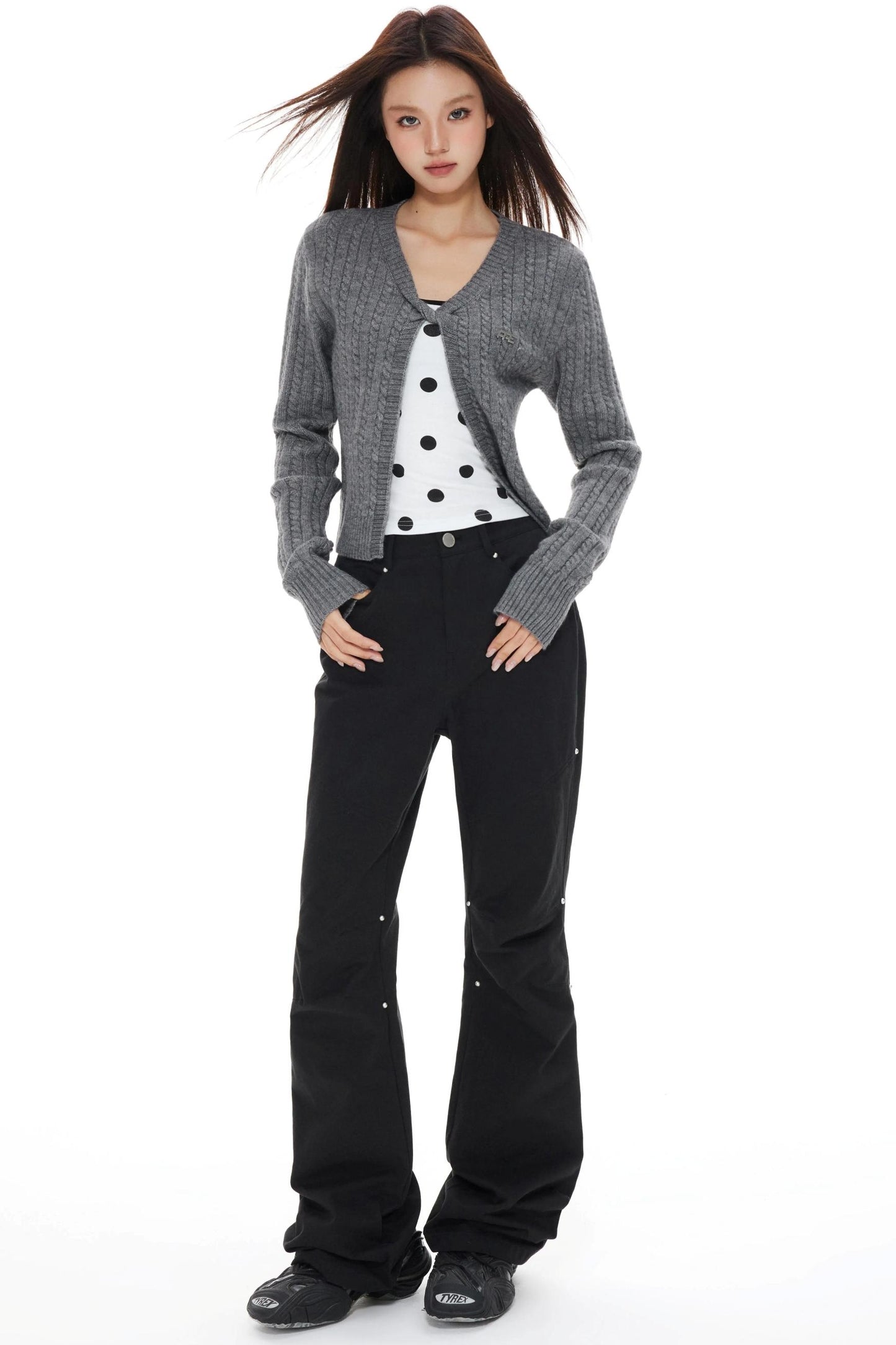 Twist Gray Womens Cardigan