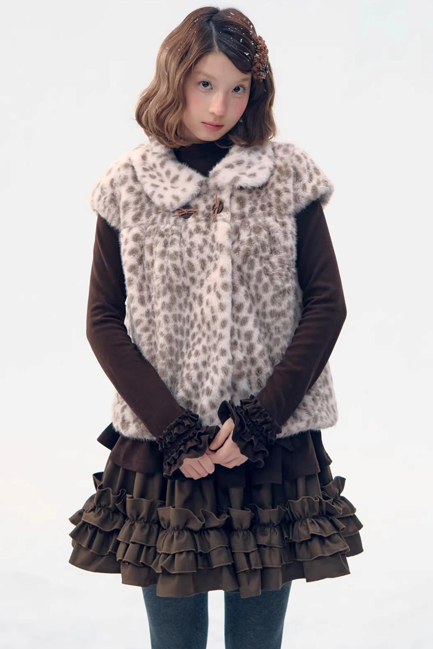 Six-Button Lace Hem Top