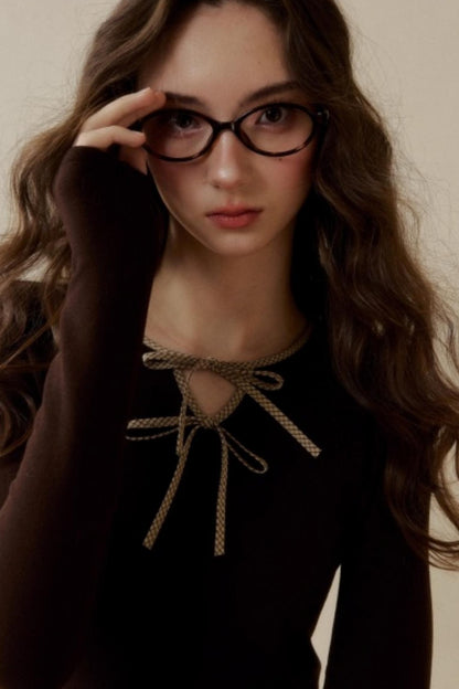 Retro Plaid Knit Tutu Skirt Dress