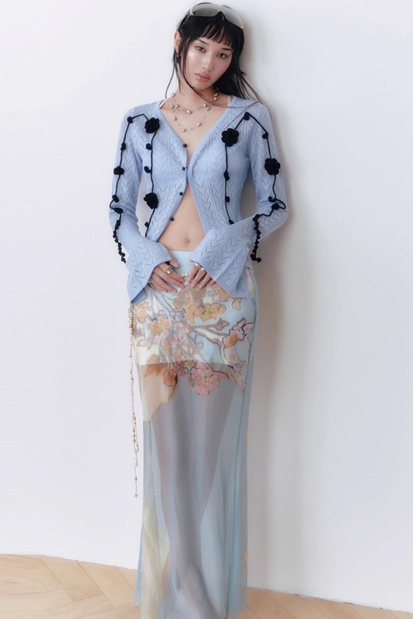 Wool Flower Cardigan