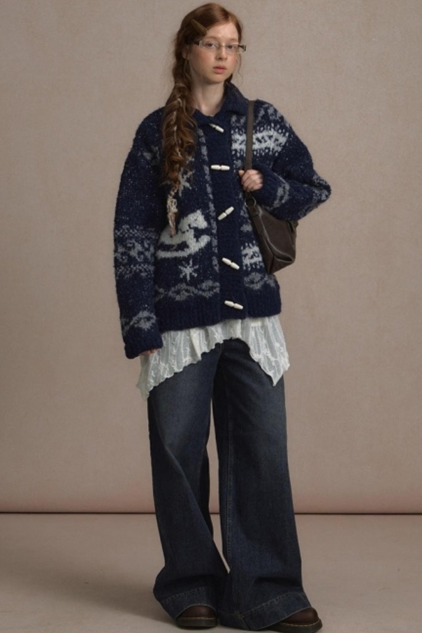 Retro Collegiate Knitted Cardigan