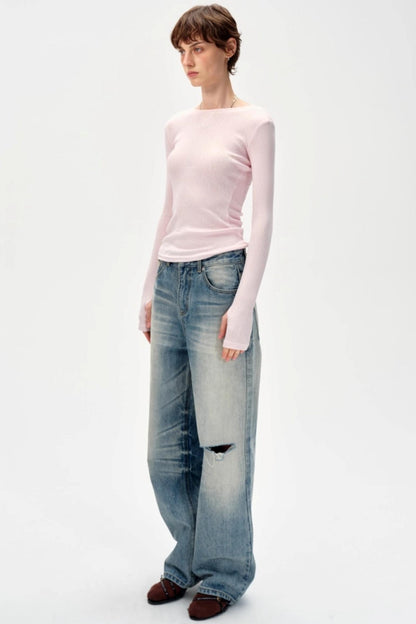 Versatile Knitted Striped Wool Base Shirt