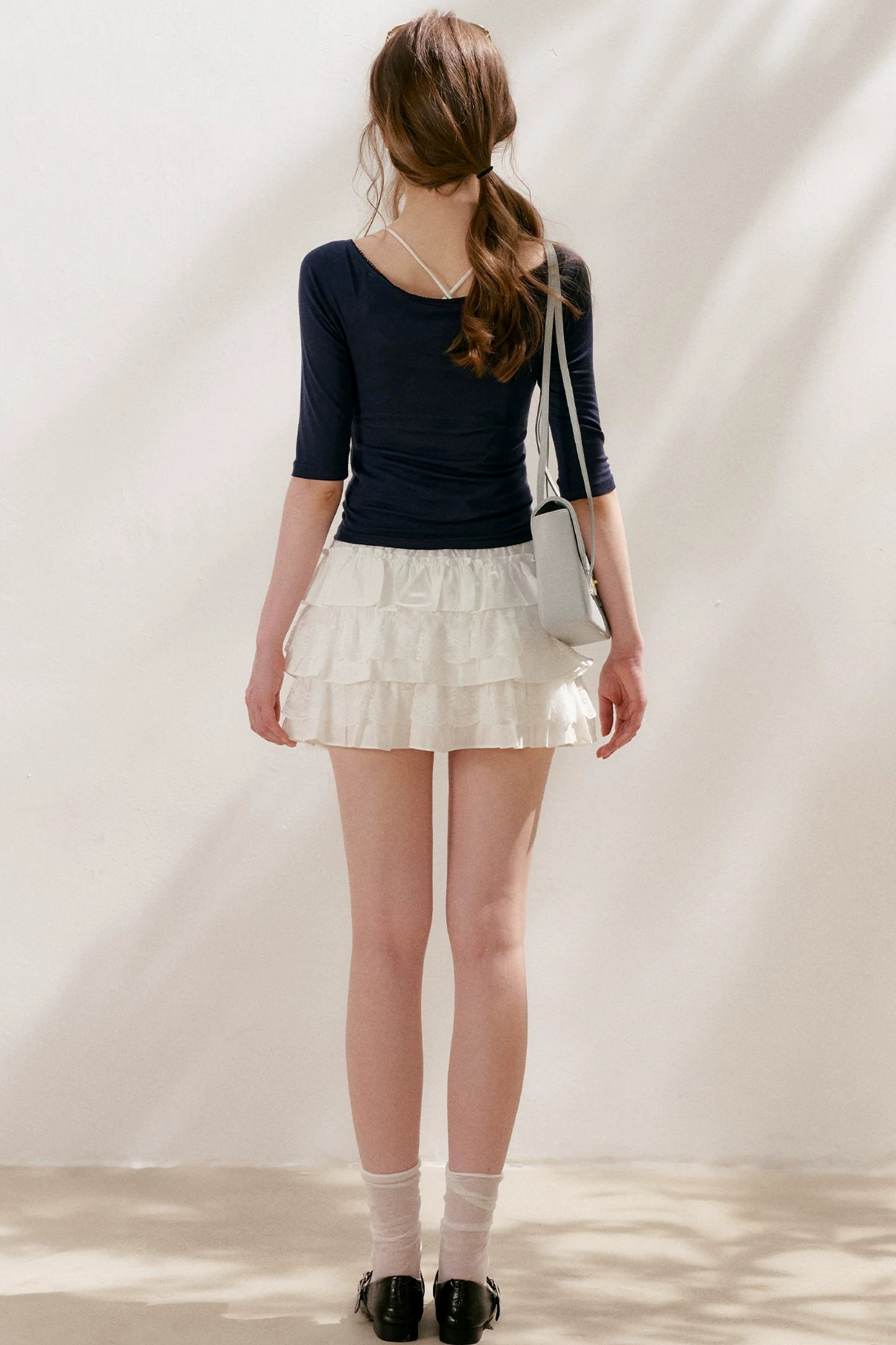 French Wave Lace Bow Blouse