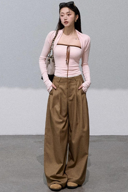 Fall Bandeau With Cardigan Set