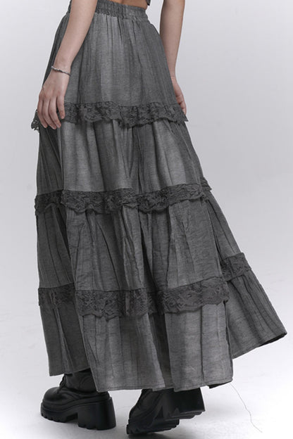 Gray Halter Skirt Top Set-Up