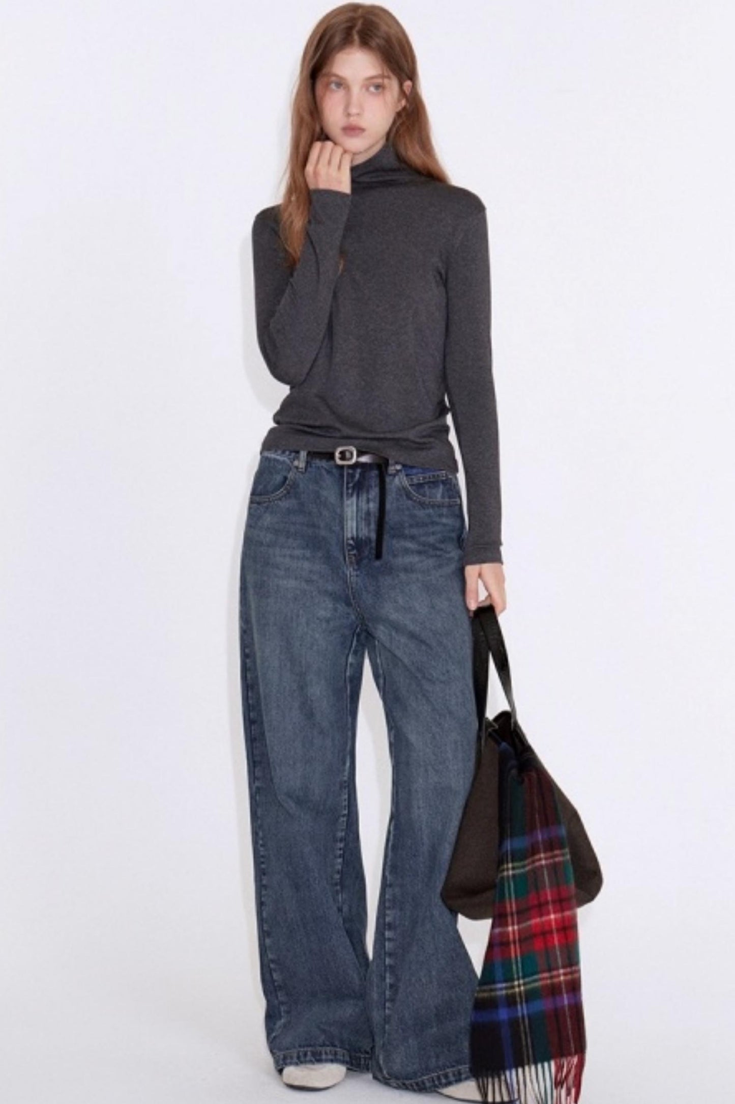 Straight Fit Retro Washed Straight Jeans