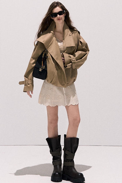 Rise Collar Trench Coat