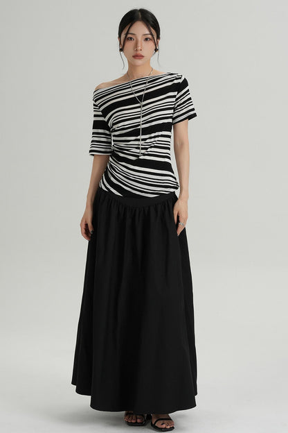 Stripe One-Shoulder Top