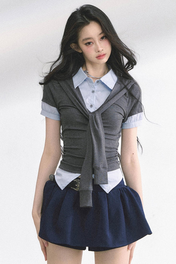 Slim Fit K-Girl Shoulder Cut T-Shirt