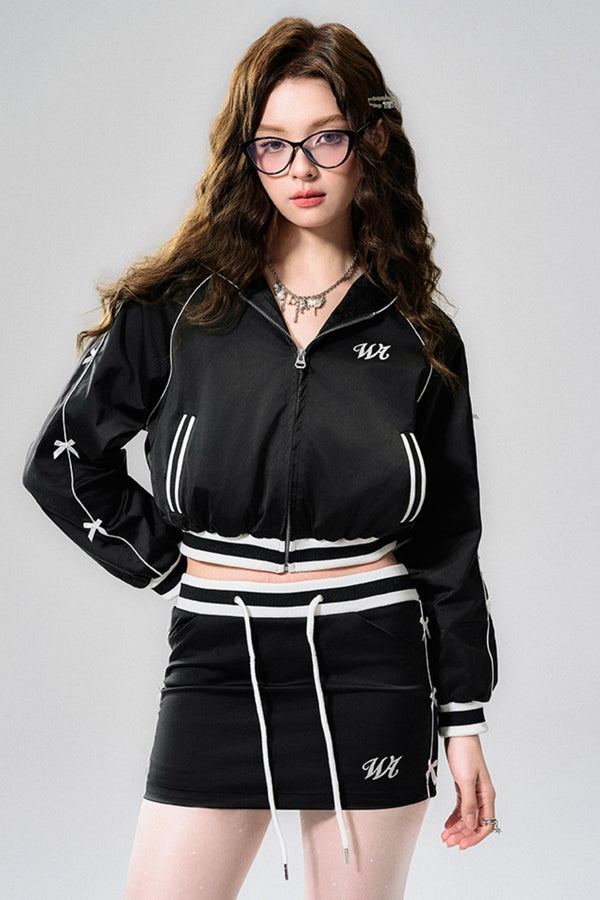 Butterfly Bow Jacket & Half Skirt Set-Up