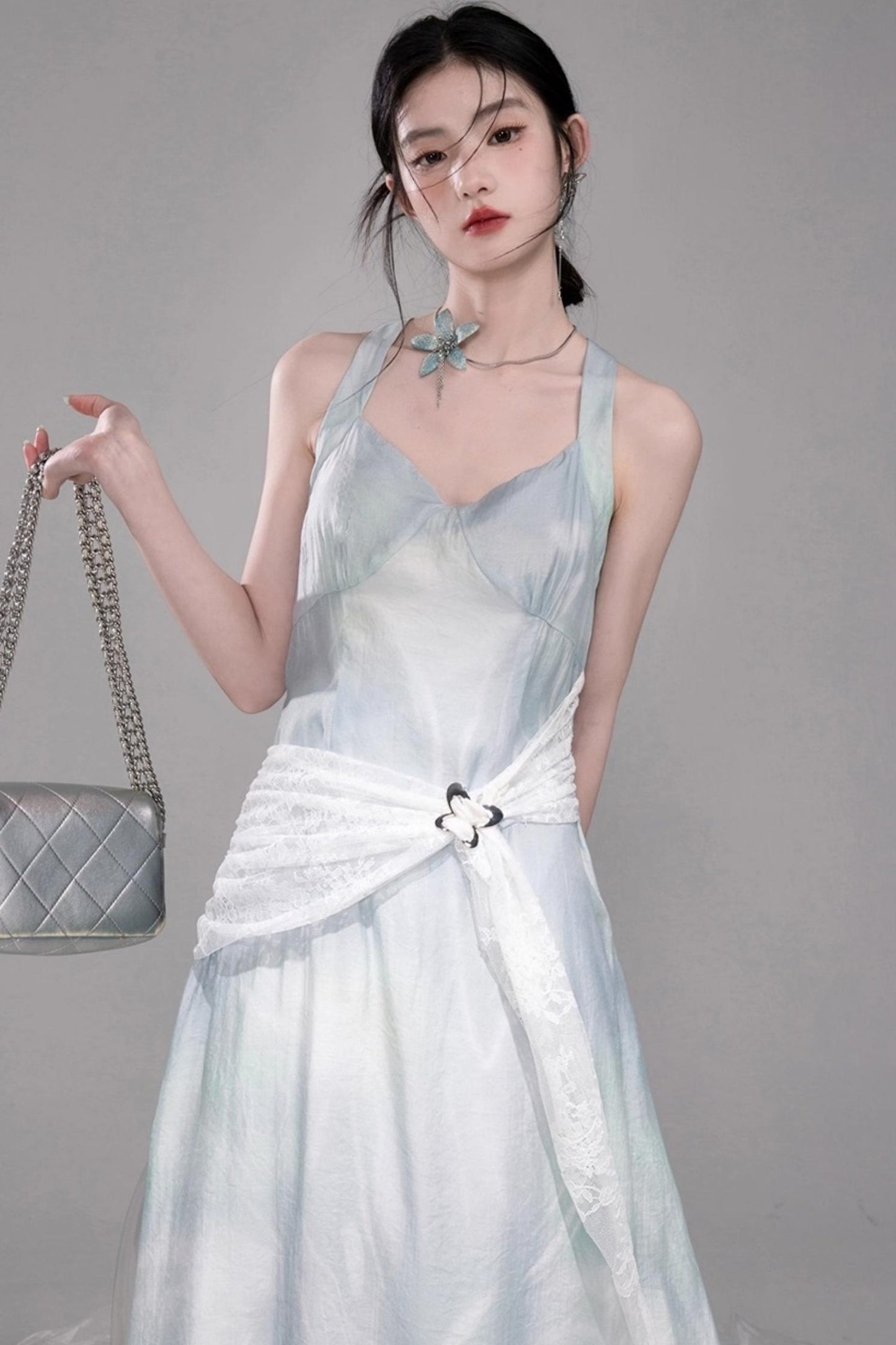 Blue Halterneck Dress