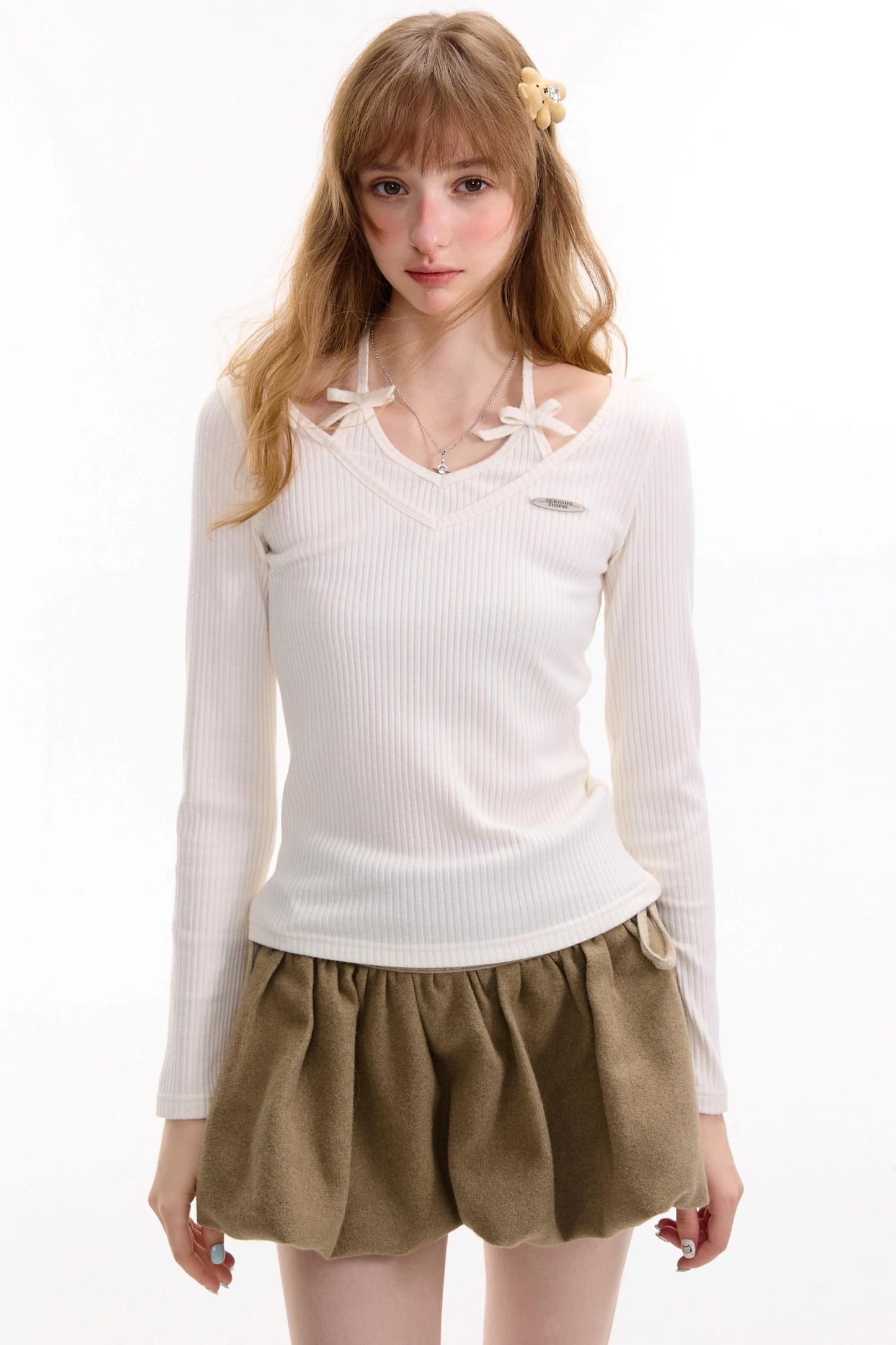 Autumn Bow Halterneck Slimming Top