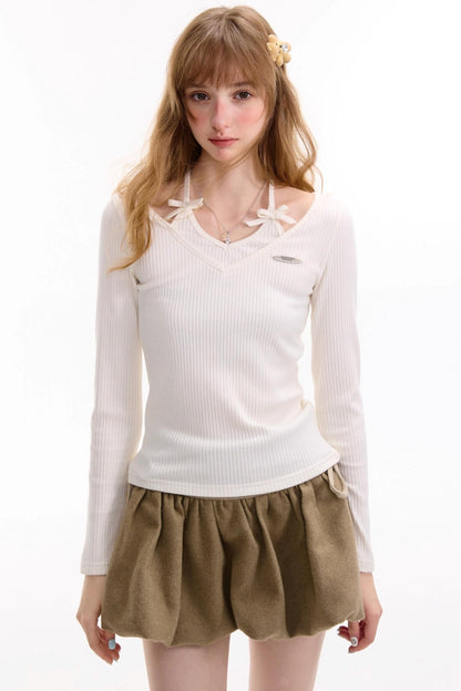 Autumn Bow Halterneck Slimming Top