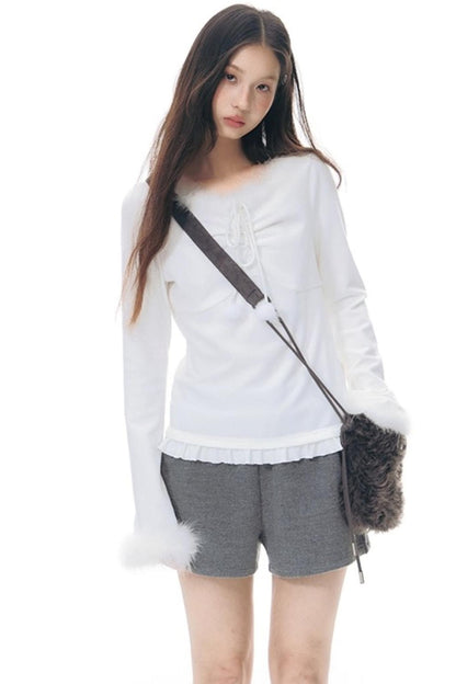 Furry Patchwork Base Layer Top