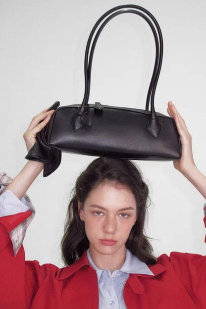 Red Cowhide Shoulder Bag