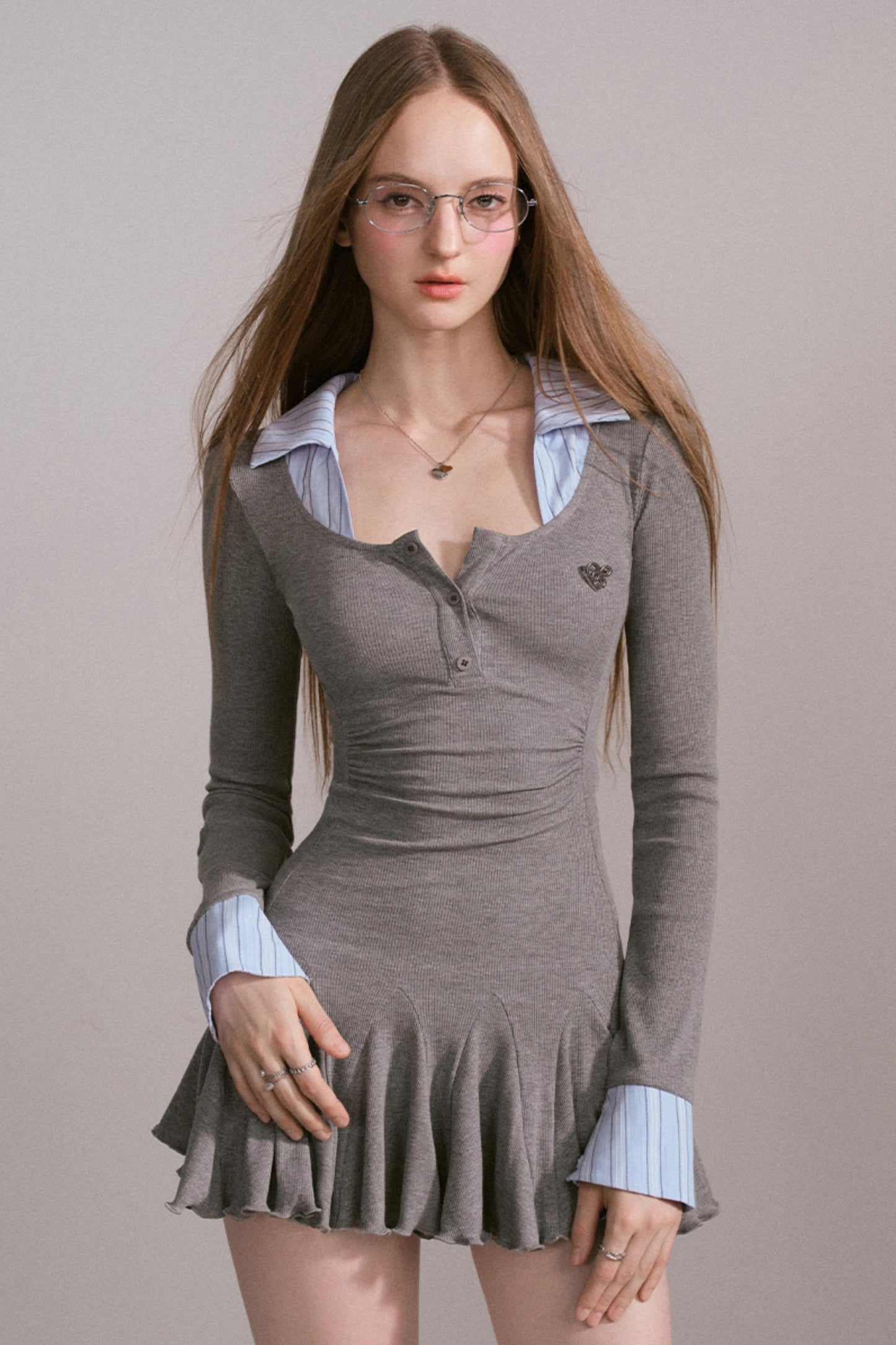 Luxury Gray Slimming Dress