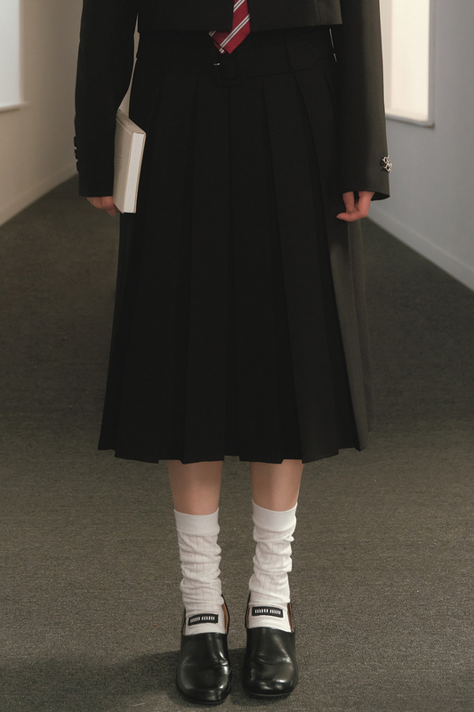 Mid-Length Pleated Skirt