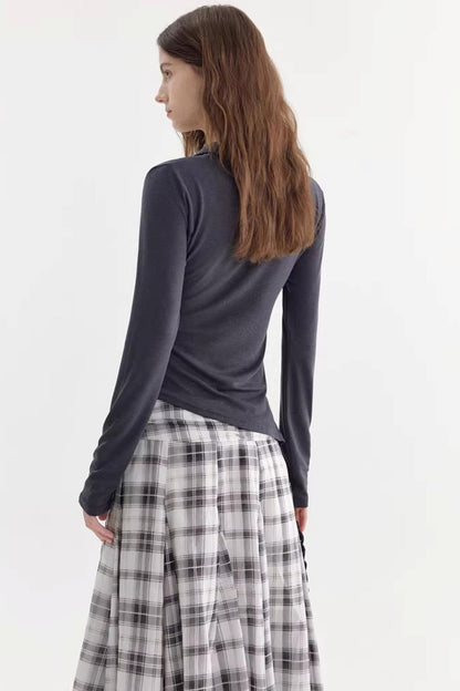 Color-Blocked Bow-Tie Polo Top