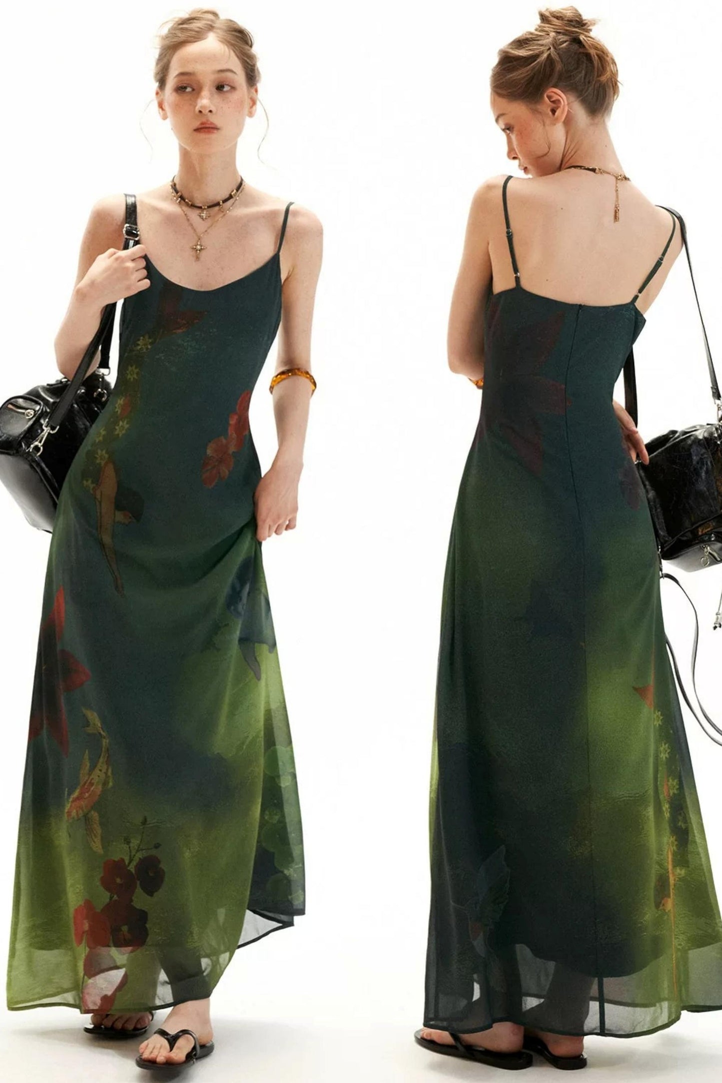 Fantasy Floral Suspender Dress