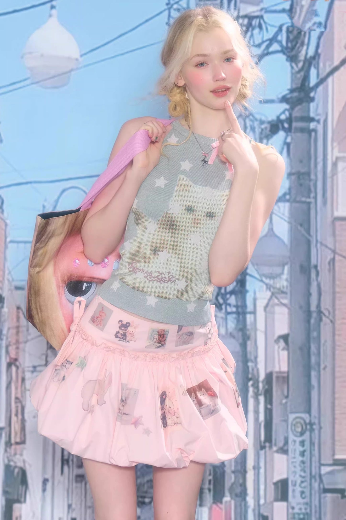 Cat and Rabbit Knitted Vest