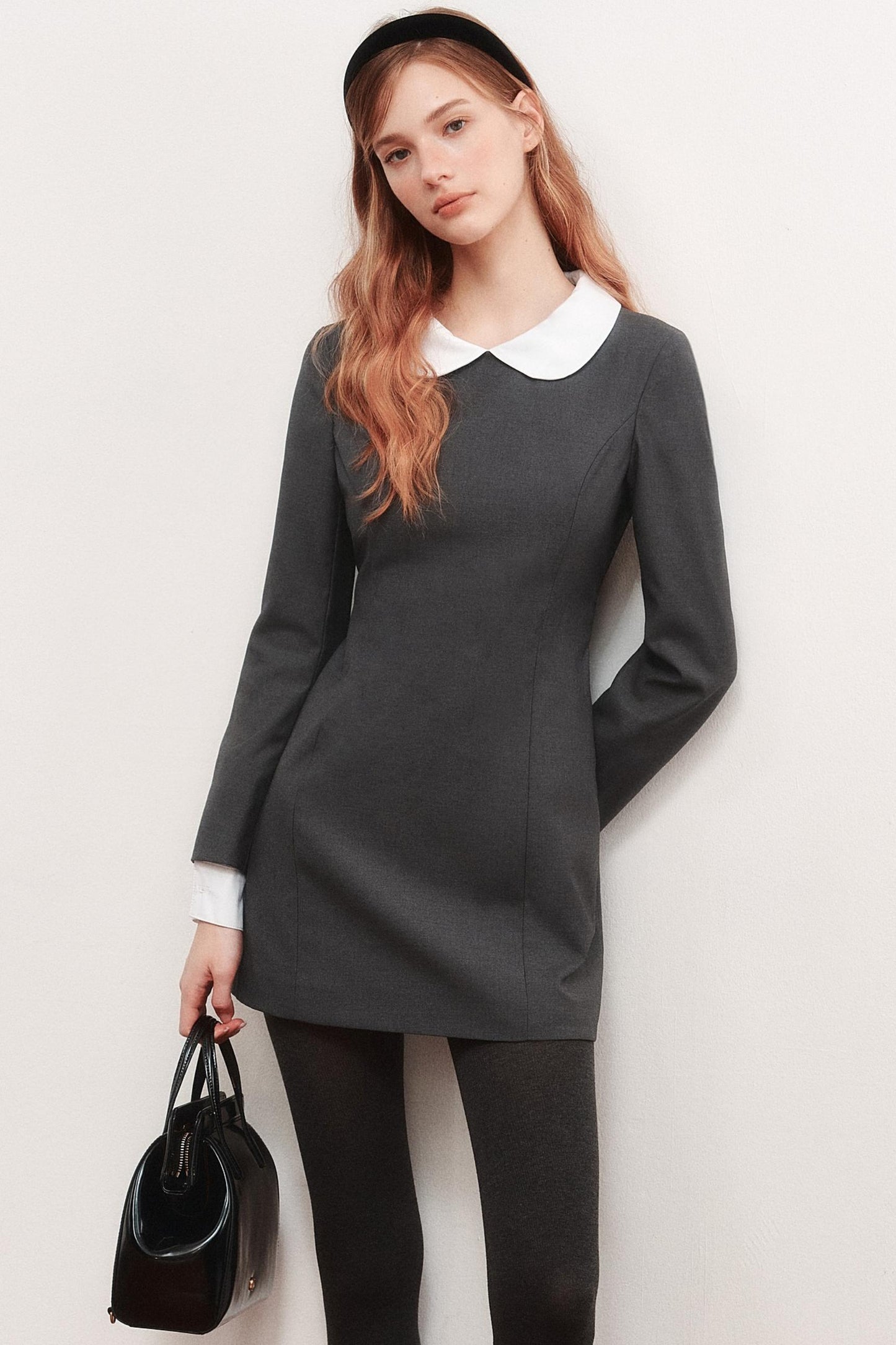 Wool Blend Double-Neck Dress