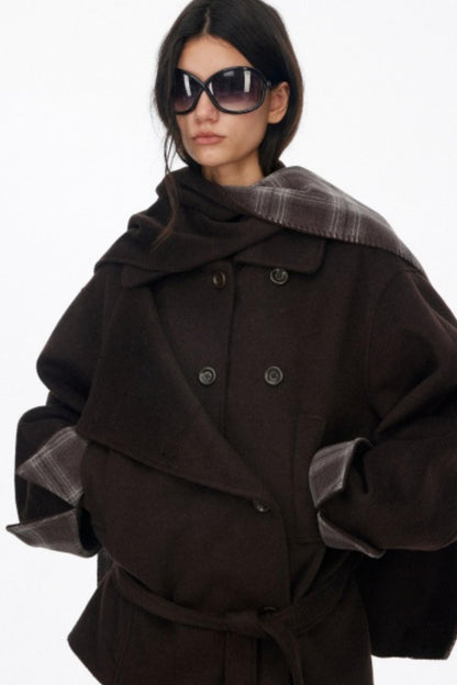 Asymmetrical Wool Coat Skirt Set-Up