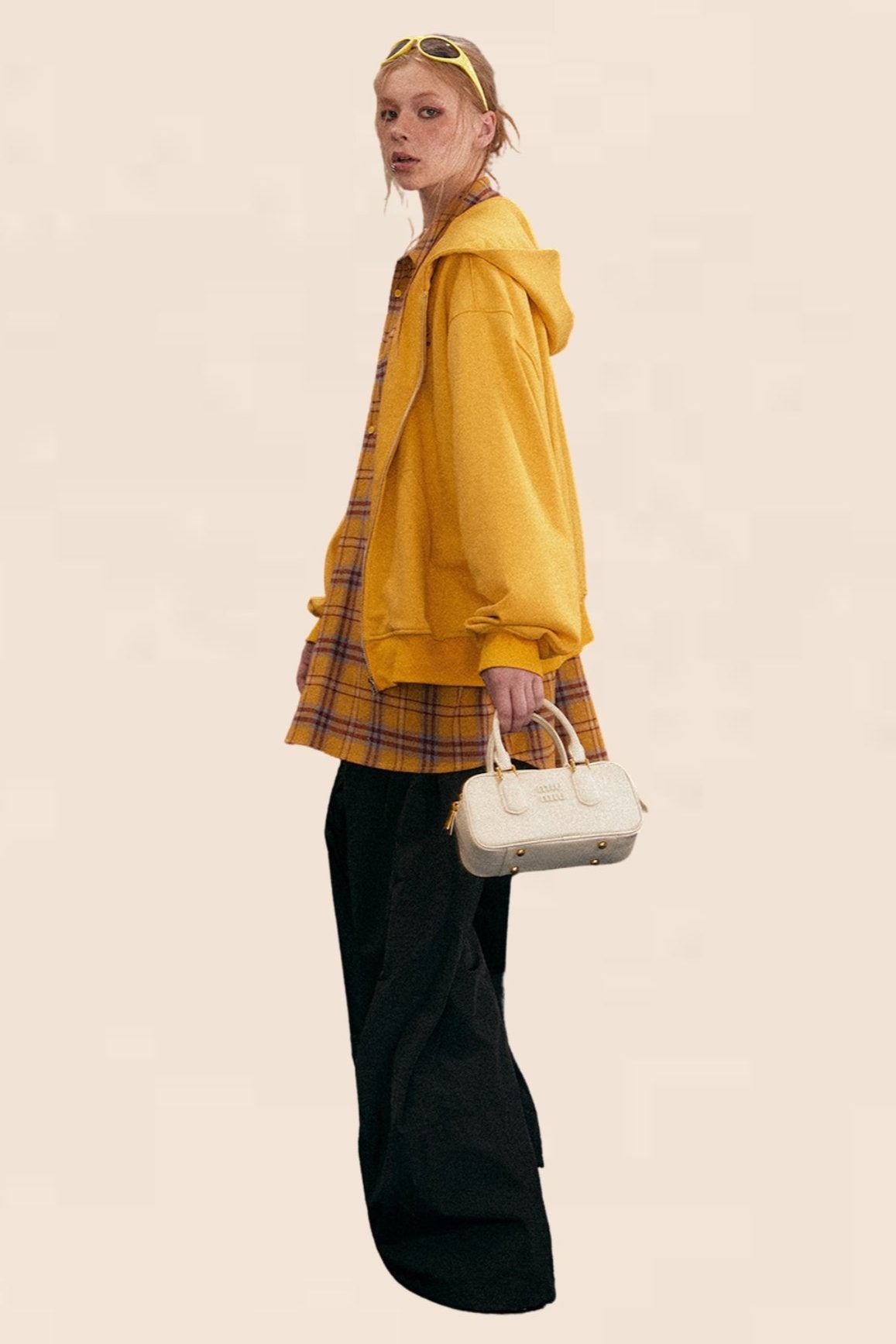 Pre-Fall Yellow Hooded Zipper Jacket