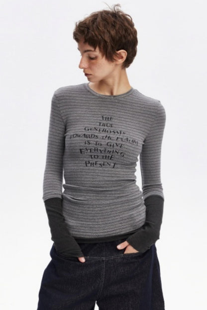 Layered Letter Print Top