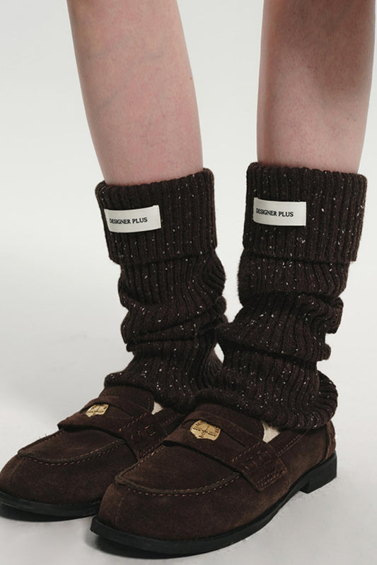 Cuffed Wool Calf Stacking Socks