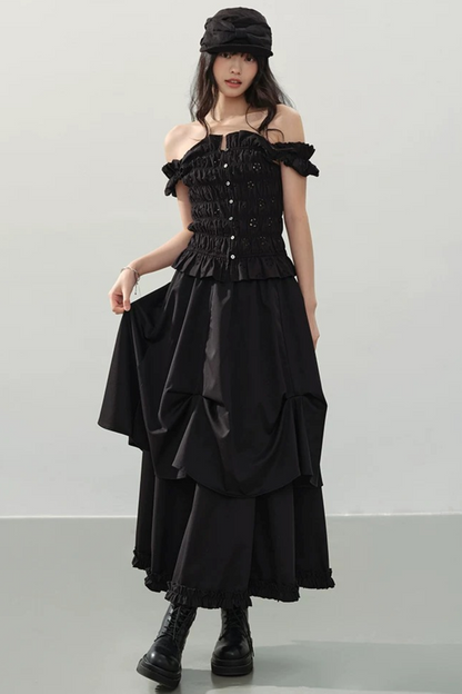 Irregular Pleated A-Line Skirt