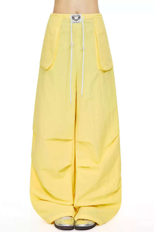 Retro Yellow Wide-Leg Pants