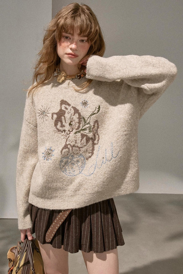 Furball Crew Neck Loose Sweater