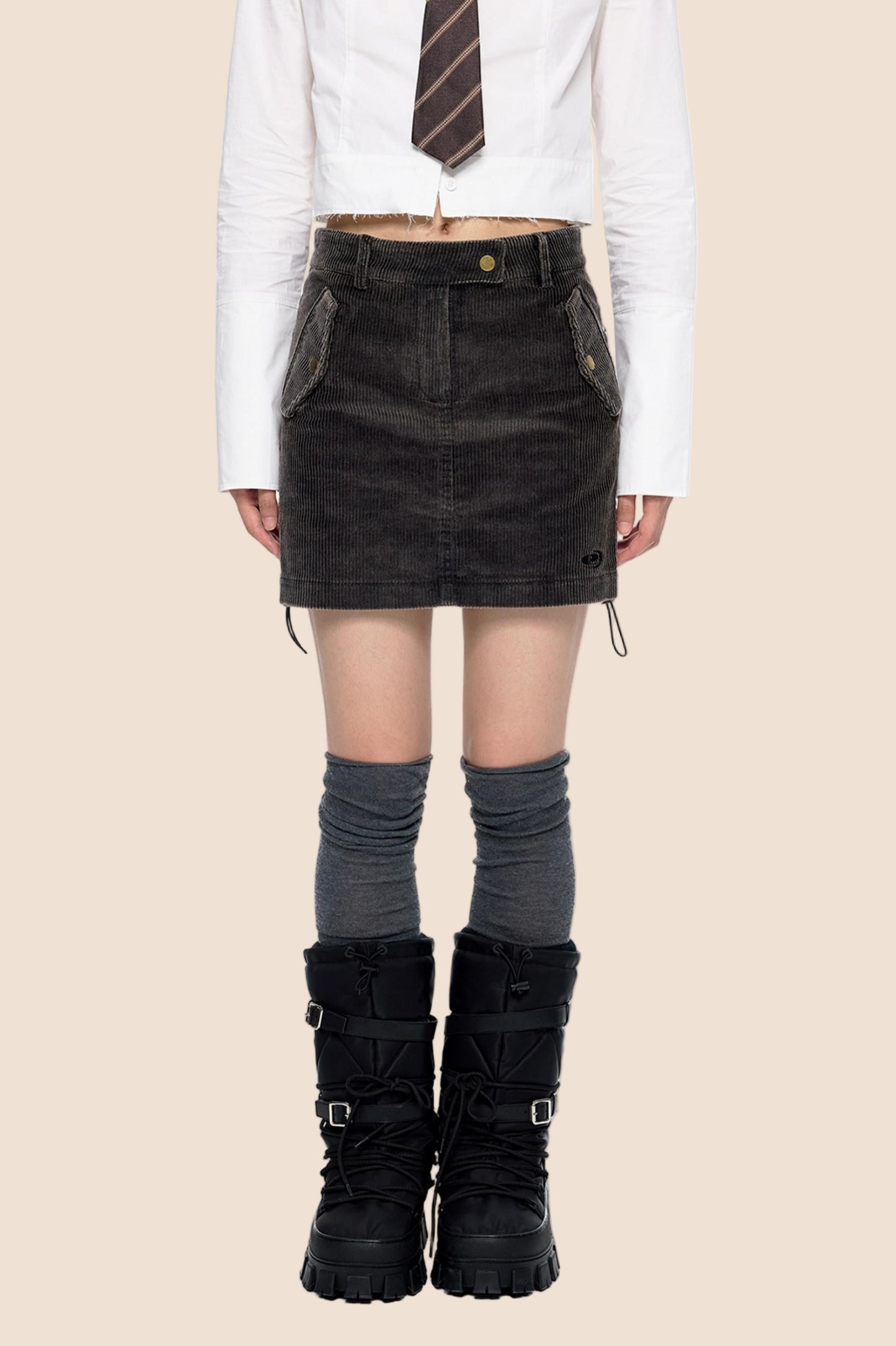 Retro Corduroy A-Line Skirt