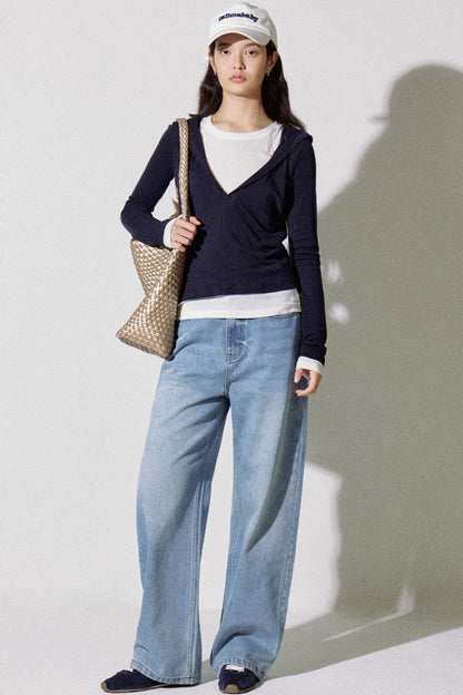 High-End Blue Gold Straight Fit Jeans