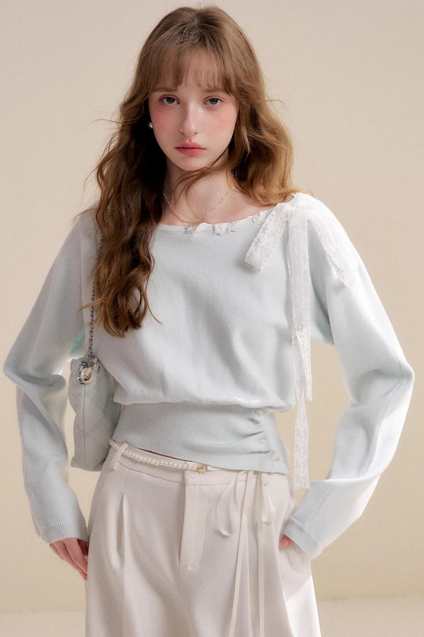 Romantic Lace Off-Shoulder Knit Sweater