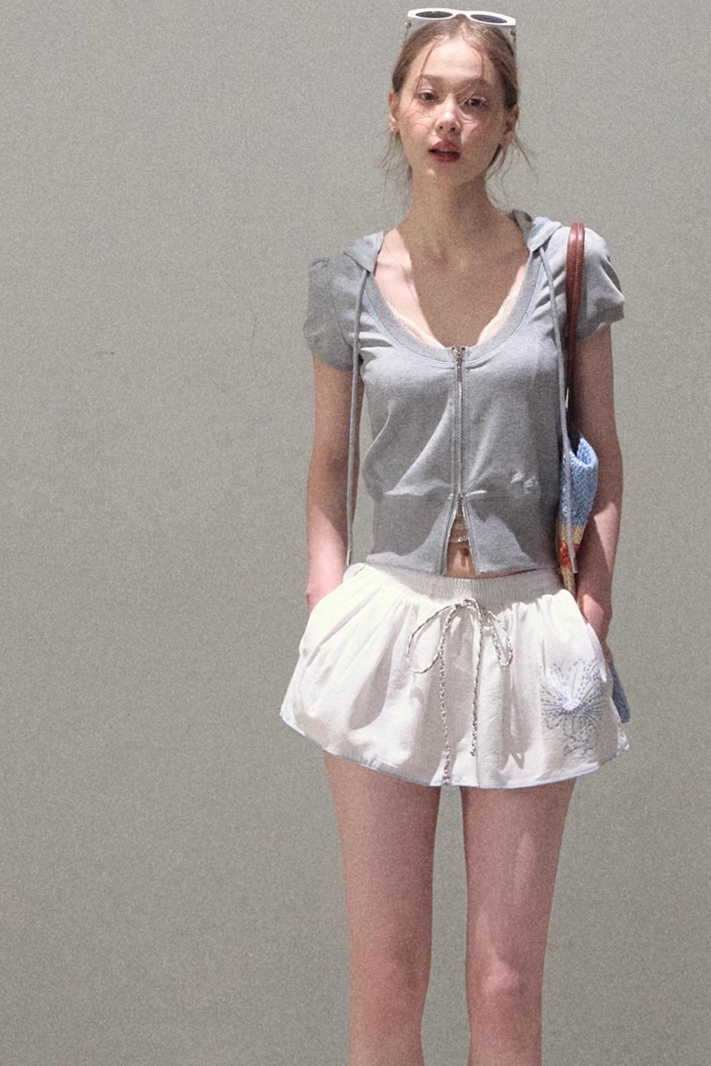 Color Block U-Neck Hooded Cardigan