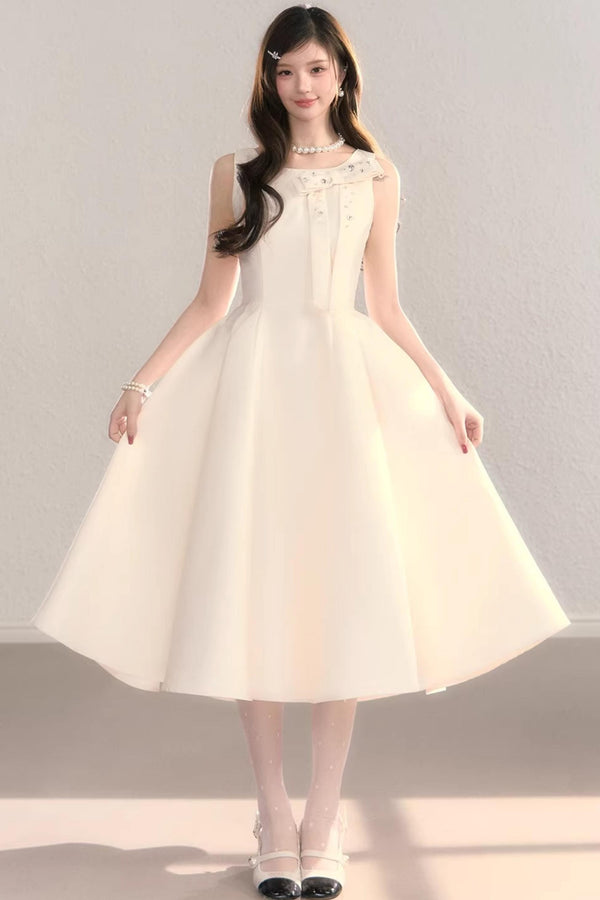 French Satin Bow Dress