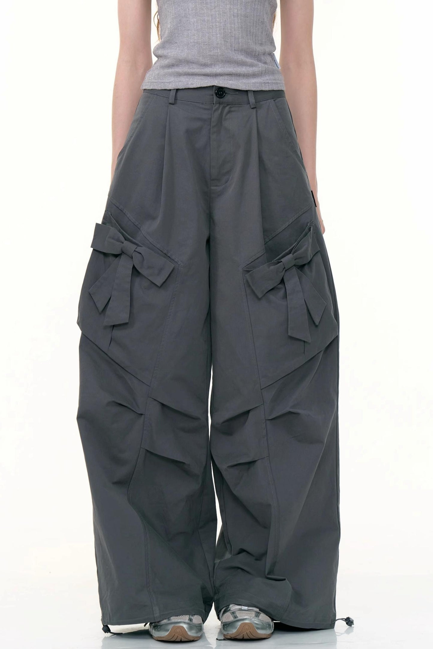 American Retro High Waist Cargo Trousers