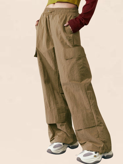 Tricolor Loose Straight Casual Pants