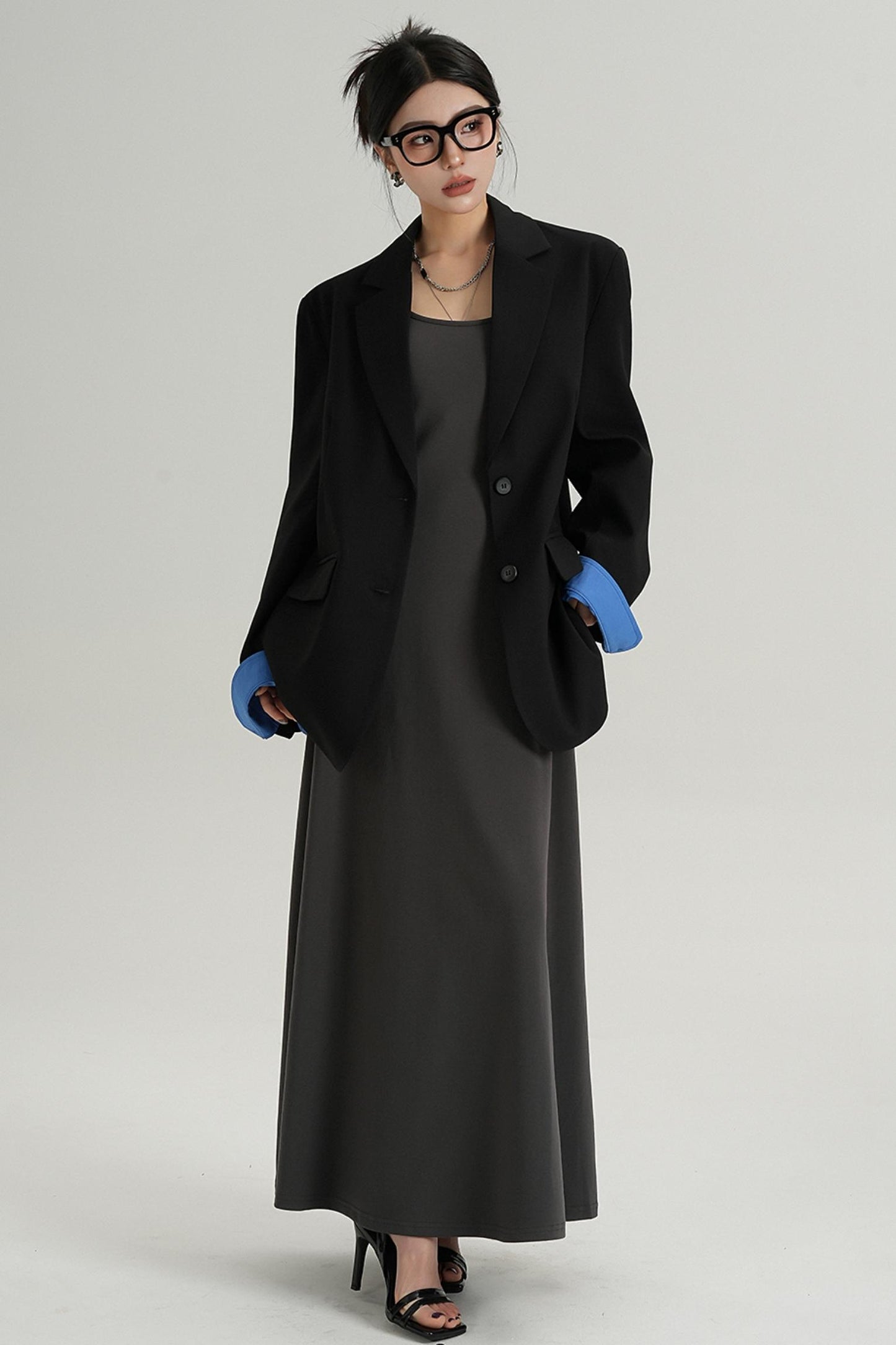 Veste de costume midi élégante 