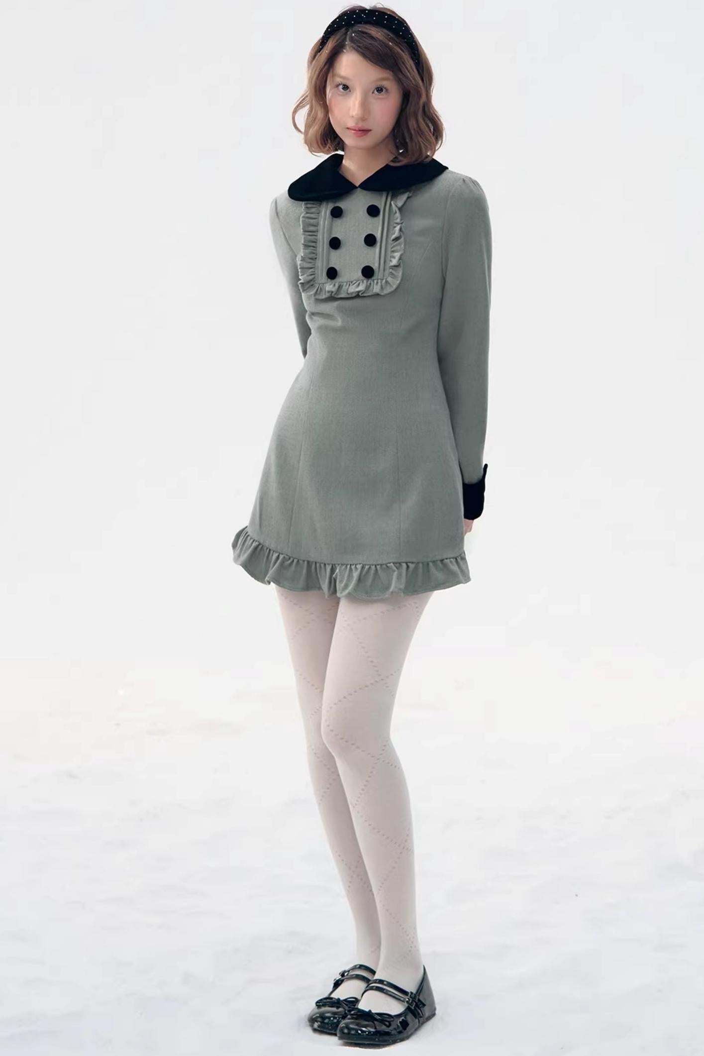 Red Plaid Velvet Doll Dress